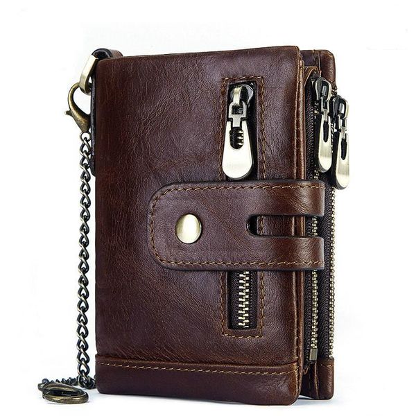 men's wallet genuine leather short male wallet multi-card male purse zipper poucht retro three fold chain money bag, Red;black
men's wallet genuine leather short male wallet multi-card male purse zipper poucht retro three fold chain money bag, Red;black