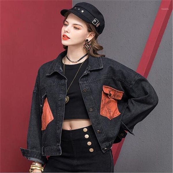 spring autumn black european beautiful denim short jacket korean style clothes coat women's jackets, Black;brown
spring autumn black european beautiful denim short jacket korean style clothes coat women's jackets, Black;brown