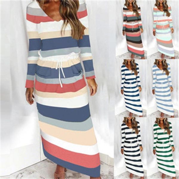 casual dresses 2021 autumn dress set fashion womens v-neck loose print striped long-sleeved party vestidos, Black;gray
casual dresses 2021 autumn dress set fashion womens v-neck loose print striped long-sleeved party vestidos, Black;gray