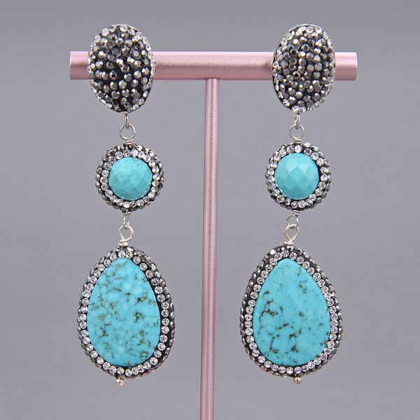 guaiguai jewelry teardrop blue turquoise black macarsite stud earrings for women real gems stone lady fashion jewellry, Silver
guaiguai jewelry teardrop blue turquoise black macarsite stud earrings for women real gems stone lady fashion jewellry, Silver