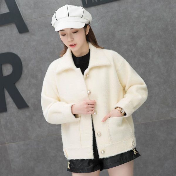 women's jackets sweater jacket cardigan short 2021 autumn loose fashion mink thickened coat clothing, Black;brown
women's jackets sweater jacket cardigan short 2021 autumn loose fashion mink thickened coat clothing, Black;brown