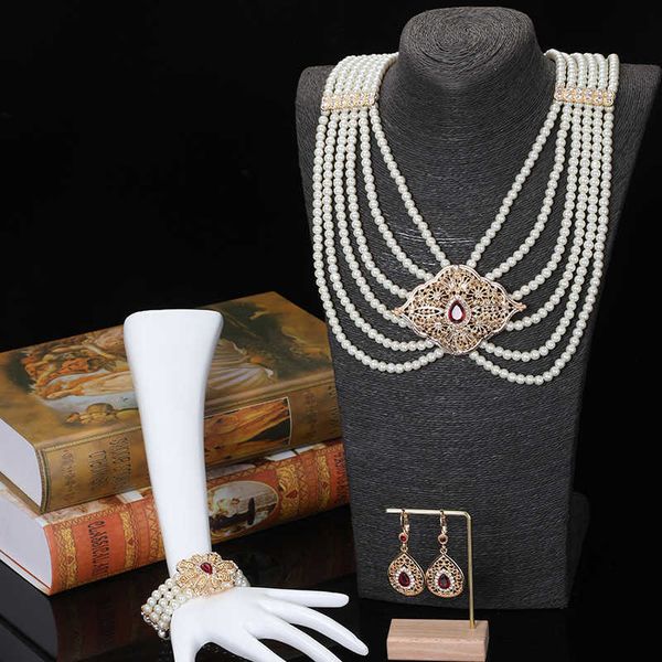 african bridal golden pearl accessories luxury algiers/algeria wedding jewelry handmade necklace earring bracelet bridal gift h1022, Silver
african bridal golden pearl accessories luxury algiers/algeria wedding jewelry handmade necklace earring bracelet bridal gift h1022, Silver
