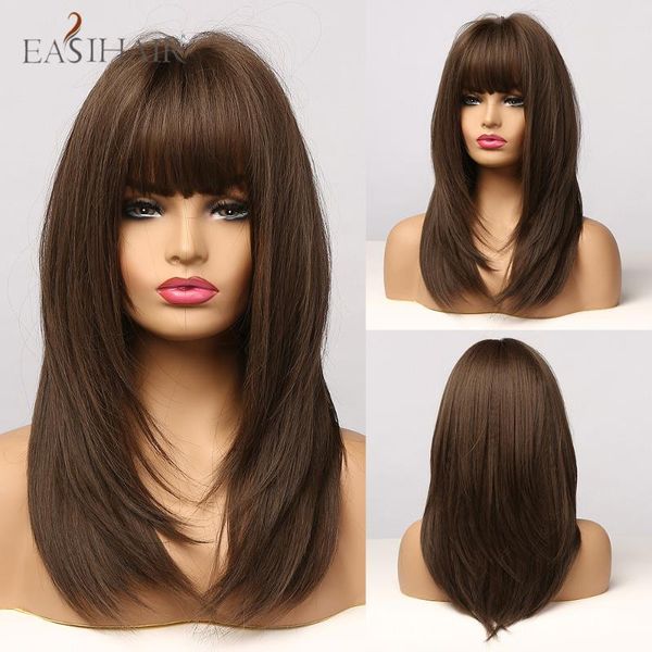 synthetic wigs easihair dark brown bobo wig with bangs medium layered wavy for black women cosplay party heat resistant natural
synthetic wigs easihair dark brown bobo wig with bangs medium layered wavy for black women cosplay party heat resistant natural