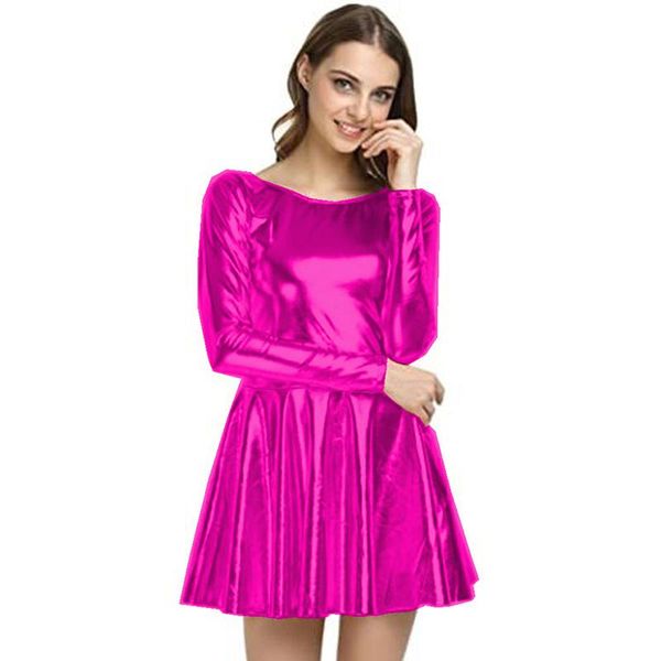 casual dresses women fashion leather a-line o-neck dress summer pu long sleeve club party cute short mini 7xl, Black;gray
casual dresses women fashion leather a-line o-neck dress summer pu long sleeve club party cute short mini 7xl, Black;gray