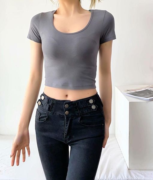 women's t-shirt tight-fitting short high-waist short-sleeved scheming clavicle and umbilical solid color ins tide, White
women's t-shirt tight-fitting short high-waist short-sleeved scheming clavicle and umbilical solid color ins tide, White