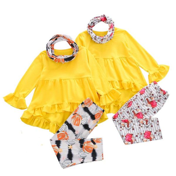 clothing sets 3pcs kids halloween tracksuit, solid color long sleeves frilly blouse + pumpkin print pants scarf for girls, 1-6 years, White
clothing sets 3pcs kids halloween tracksuit, solid color long sleeves frilly blouse + pumpkin print pants scarf for girls, 1-6 years, White
