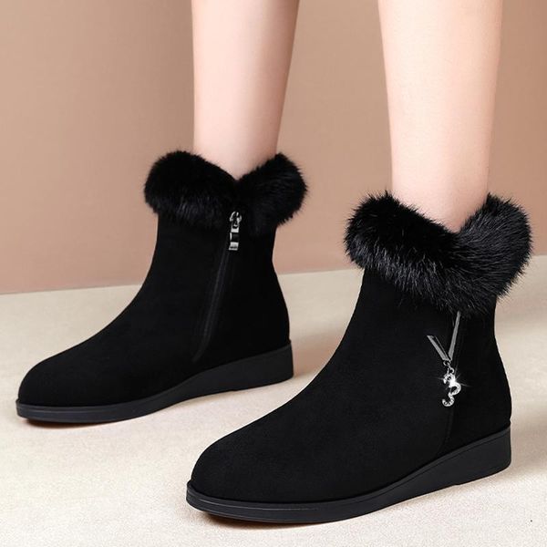 boots faux fur thick plush warm ankle for women 2021 crystal chain wedges snow woman comfortable low heel botas, Black
boots faux fur thick plush warm ankle for women 2021 crystal chain wedges snow woman comfortable low heel botas, Black