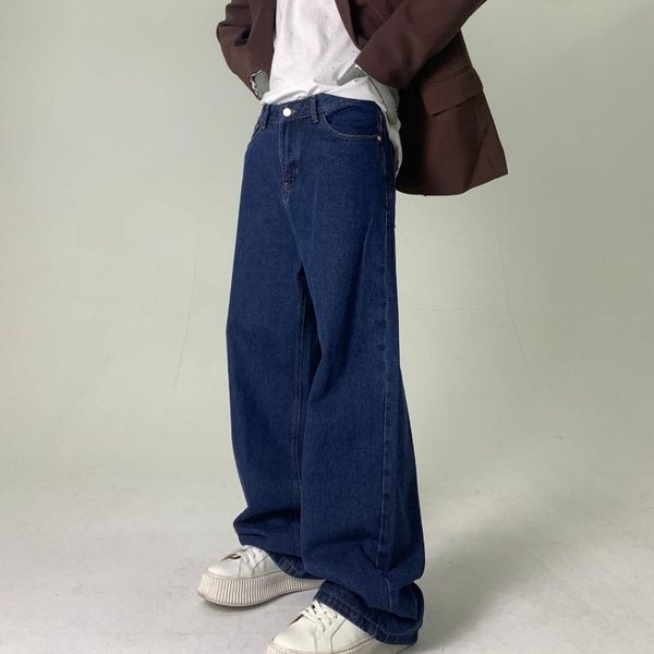 men's jeans men long wide leg autumn solid straight denim pants male loose vintage streetwear casual man trousers, Blue
men's jeans men long wide leg autumn solid straight denim pants male loose vintage streetwear casual man trousers, Blue
