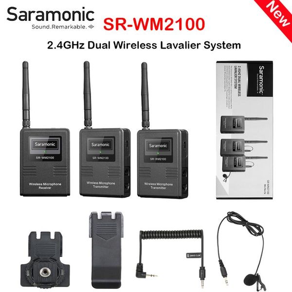 microphones saramonic sr-wm2100 microphone camera-mountable 2.4ghz dual wireless lavalier system mic for dslr mirrorless and video cameras
microphones saramonic sr-wm2100 microphone camera-mountable 2.4ghz dual wireless lavalier system mic for dslr mirrorless and video cameras