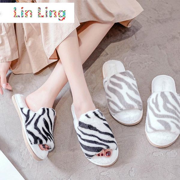 winter new stripe house women's fur slippers bedroom open toe flats ladies cozy shoes slip on home women fuzzy slides, Black
winter new stripe house women's fur slippers bedroom open toe flats ladies cozy shoes slip on home women fuzzy slides, Black