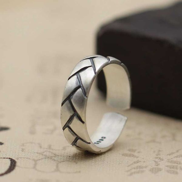 cluster rings real 925 sterling silver retro national style simple personality knitting women's opening ring exquisite party jewelry, Golden;silver
cluster rings real 925 sterling silver retro national style simple personality knitting women's opening ring exquisite party jewelry, Golden;silver