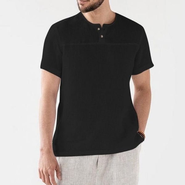 men's t-shirts summer men hip hop solid color short sleeve round neck buttons casual shirt t-shirt for beach pullover, White;black
men's t-shirts summer men hip hop solid color short sleeve round neck buttons casual shirt t-shirt for beach pullover, White;black
