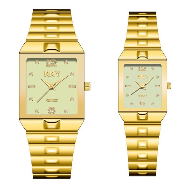 wristwatches kky brand classic rhinestone couple watches fashion casual gold stainless steel lover clock men women waterproof wrist, Slivery;brown
wristwatches kky brand classic rhinestone couple watches fashion casual gold stainless steel lover clock men women waterproof wrist, Slivery;brown