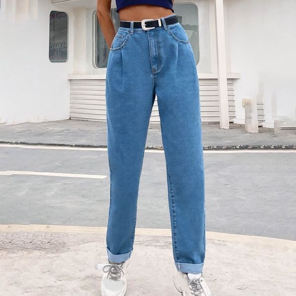 2021 new comfortable women's fashion high waist pocket jeans slim fit straight pants vufl, Blue
2021 new comfortable women's fashion high waist pocket jeans slim fit straight pants vufl, Blue
