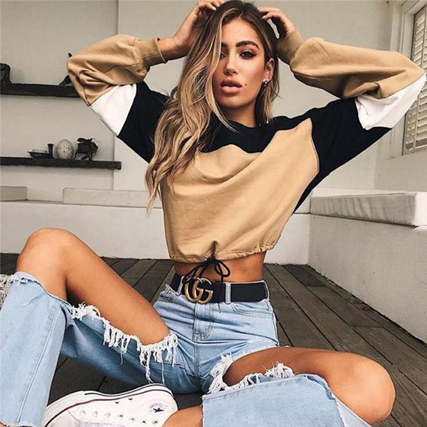 women's hoodies & sweatshirts women cropped autumn long sleeve color block patchwork drawstring sweatshirt casual korean harajuku pullo, Black
women's hoodies & sweatshirts women cropped autumn long sleeve color block patchwork drawstring sweatshirt casual korean harajuku pullo, Black