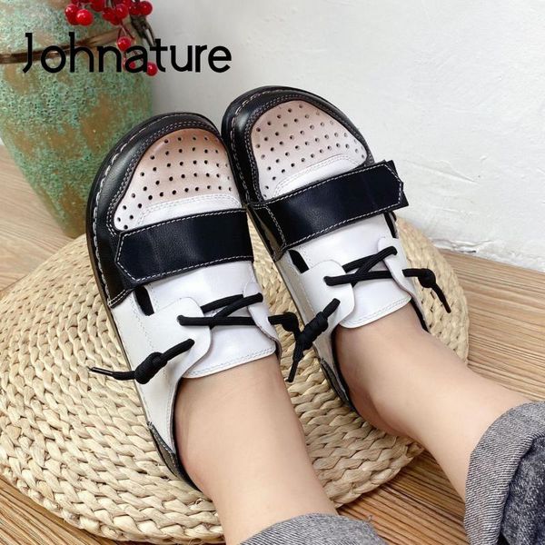 slippers johnature genuine leather mixed colors shoes women 2021 summer outside slides flat with concise leisure, Black
slippers johnature genuine leather mixed colors shoes women 2021 summer outside slides flat with concise leisure, Black