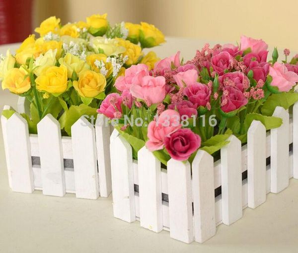 1 set 16cm wooden fence vase + flowers rose and daisy artificial flower set silk flowers home decoration birthday gift
1 set 16cm wooden fence vase + flowers rose and daisy artificial flower set silk flowers home decoration birthday gift