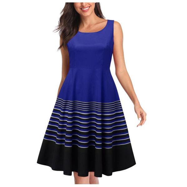 casual dresses women striped print midi dress summer fashoin sleeveless square collar draped comfy high waist vestidos robes, Black;gray
casual dresses women striped print midi dress summer fashoin sleeveless square collar draped comfy high waist vestidos robes, Black;gray
