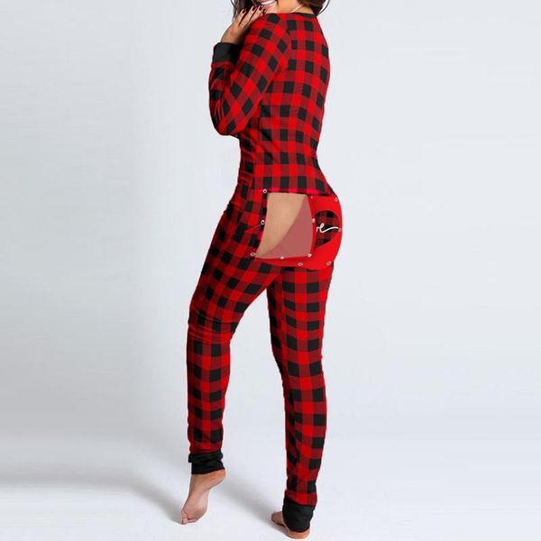 women plaid cutout functional buttoned flap adults pajamas club button design plunge lounge button-down front jumpsuit, Black;white
women plaid cutout functional buttoned flap adults pajamas club button design plunge lounge button-down front jumpsuit, Black;white