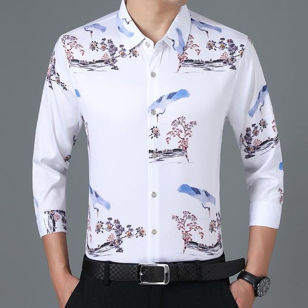 men's casual shirts male autumn floral dresses man causal long sleeve digital printing flowers clothes, White;black 
men's casual shirts male autumn floral dresses man causal long sleeve digital printing flowers clothes, White;black