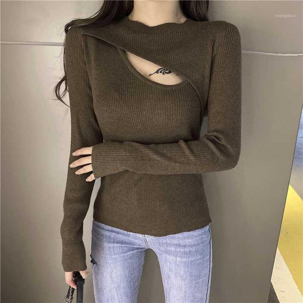 women's sweaters self-cultivation carefully machine hollow long-sleeved sweater women autumn irregular design sense goddess fan, White;black
women's sweaters self-cultivation carefully machine hollow long-sleeved sweater women autumn irregular design sense goddess fan, White;black