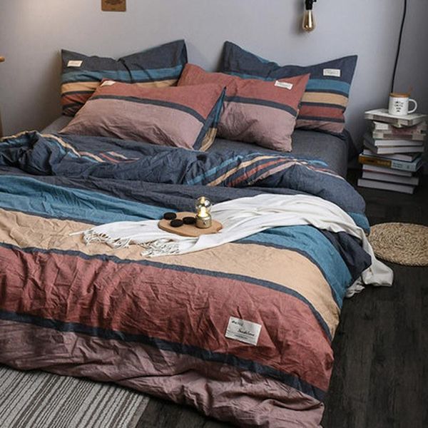 nordic style four-piece cotton 100 washed cotton bedding ins duvet cover dormitory si-piece bed sheet
nordic style four-piece cotton 100 washed cotton bedding ins duvet cover dormitory si-piece bed sheet
