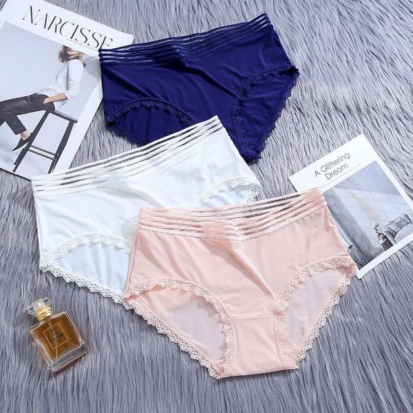 women's panties summer ice silk seamless underwear pure cotton mid-waist lace glass wide waist hip briefs thin, Black;pink
women's panties summer ice silk seamless underwear pure cotton mid-waist lace glass wide waist hip briefs thin, Black;pink