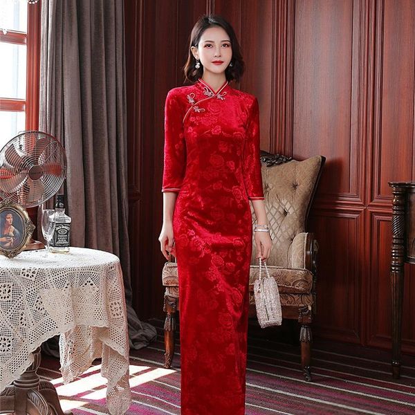 ethnic clothing red long chinese traditional elegant qipao women print flower cheongsam slim evening party dresses plus size 4xl vestid
ethnic clothing red long chinese traditional elegant qipao women print flower cheongsam slim evening party dresses plus size 4xl vestid