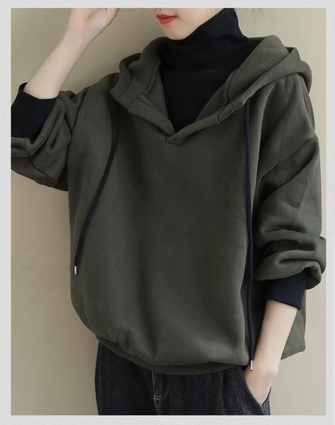 women's new plus velvet double collar pullover sweatshirt women loose casual warm fashion all-match pullover sweatshirt women, Black
women's new plus velvet double collar pullover sweatshirt women loose casual warm fashion all-match pullover sweatshirt women, Black