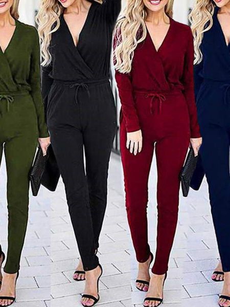 women's jumpsuits & rompers fadzeco women long sleeve bodycon jumpsuit casual wrap v neck high waisted one piece romper, Black;white
women's jumpsuits & rompers fadzeco women long sleeve bodycon jumpsuit casual wrap v neck high waisted one piece romper, Black;white