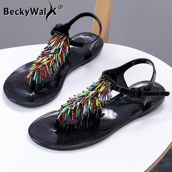 sandals fashion woman flip flops summer shoes comfortable beach beaded flat women jelly ladies size 35-40 wsh3542, Black
sandals fashion woman flip flops summer shoes comfortable beach beaded flat women jelly ladies size 35-40 wsh3542, Black