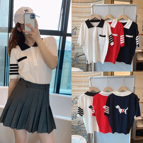 tb tom four bars academy style short sleeve t-shirt 2021 summer autumn new dog knitting ice hemp lapel female, White
tb tom four bars academy style short sleeve t-shirt 2021 summer autumn new dog knitting ice hemp lapel female, White