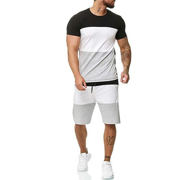 men's tracksuits summer short sleeve t-shirt+shorts men sets casual fashion two piece sport set splice tracksuit, Gray
men's tracksuits summer short sleeve t-shirt+shorts men sets casual fashion two piece sport set splice tracksuit, Gray
