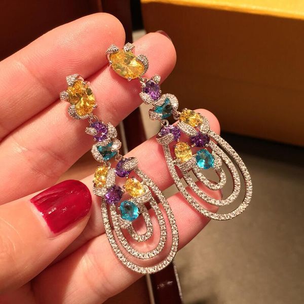 dangle & chandelier ladies luxury earrings 925 sterling silver exaggerated temperament color zircon tassel long drop-shaped dinner
dangle & chandelier ladies luxury earrings 925 sterling silver exaggerated temperament color zircon tassel long drop-shaped dinner
