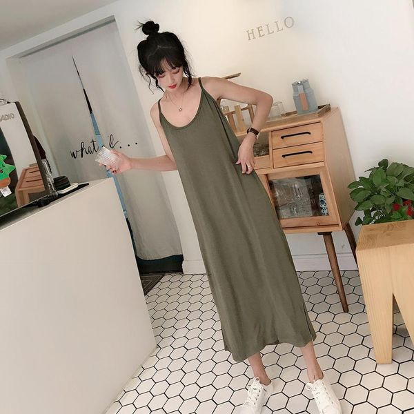 modal spaghetti strap basic nightgown nightie long lady home dress summer sleepwear sleeveless night shirt loose nightwear, Black;red
modal spaghetti strap basic nightgown nightie long lady home dress summer sleepwear sleeveless night shirt loose nightwear, Black;red