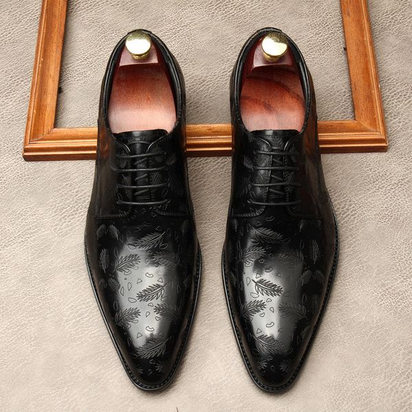 genuine leather business men oxford shoe men dress classic lace up pointed toe leaf carving brogue formal shoes for men g32, Black
genuine leather business men oxford shoe men dress classic lace up pointed toe leaf carving brogue formal shoes for men g32, Black