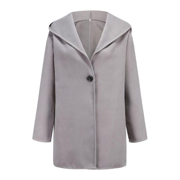 women's wool & blends autumn hooded jacket casual solid color woolen coat for women single button elegant fashion outwear female oversi, Black
women's wool & blends autumn hooded jacket casual solid color woolen coat for women single button elegant fashion outwear female oversi, Black