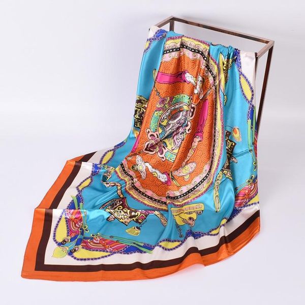 scarves 25# retro women silk scarf bandana fashion bohemian cashew pattern large square hijab ladies wrap headband female, Blue;gray
scarves 25# retro women silk scarf bandana fashion bohemian cashew pattern large square hijab ladies wrap headband female, Blue;gray