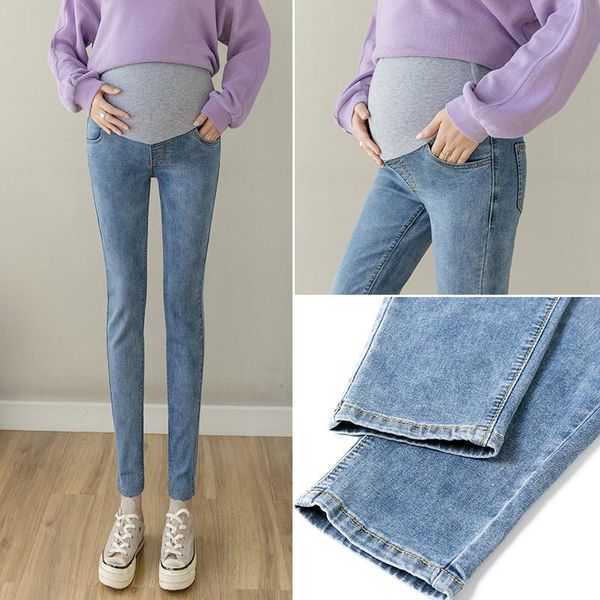 6681# 2021 spring denim maternity straight jeans adjustable belly pencil pants clothes for pregnant women pregnancy trousers, White
6681# 2021 spring denim maternity straight jeans adjustable belly pencil pants clothes for pregnant women pregnancy trousers, White