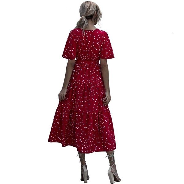 2021 summer floral red women v-neck short sleeve polka dot beach es elegant midi femme bk1o, Black;gray
2021 summer floral red women v-neck short sleeve polka dot beach es elegant midi femme bk1o, Black;gray
