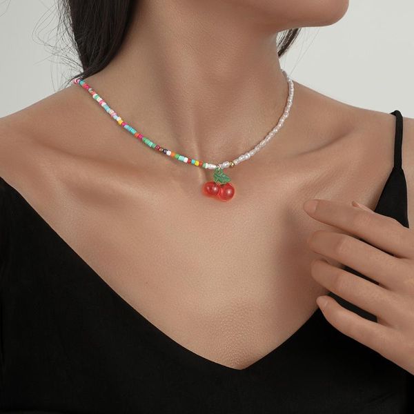 chokers bohemia cute red cherry charms choker necklaces for women lady fashion jewelry lovely pearl chain plant necklace party boho, Golden;silver
chokers bohemia cute red cherry charms choker necklaces for women lady fashion jewelry lovely pearl chain plant necklace party boho, Golden;silver
