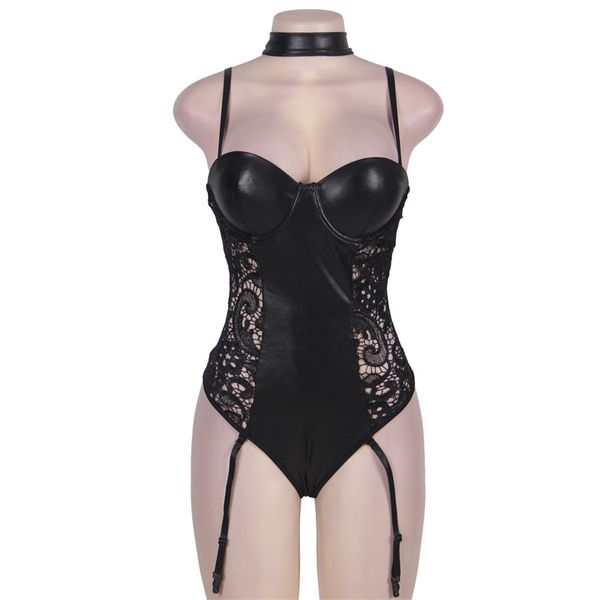 black pu leather teddy lingerie lace halter sexyy bodysuit for women garter sexyy erotic lingerie plus size sexyy corsets, Red;black
black pu leather teddy lingerie lace halter sexyy bodysuit for women garter sexyy erotic lingerie plus size sexyy corsets, Red;black
