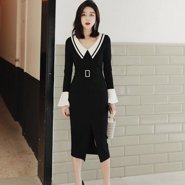 casual dresses 2021 arrival black dress women streetwear modis autumn ropa flare sleeve sheath bodycon wrap, Black;gray
casual dresses 2021 arrival black dress women streetwear modis autumn ropa flare sleeve sheath bodycon wrap, Black;gray