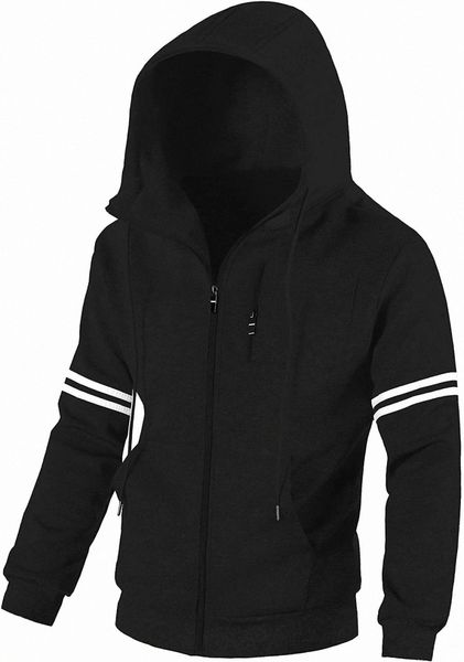 chrisuno men's soft fleece fashion hooded sweatshirt zip up sports sweater hoodie jacket b0b6#, Black
chrisuno men's soft fleece fashion hooded sweatshirt zip up sports sweater hoodie jacket b0b6#, Black
