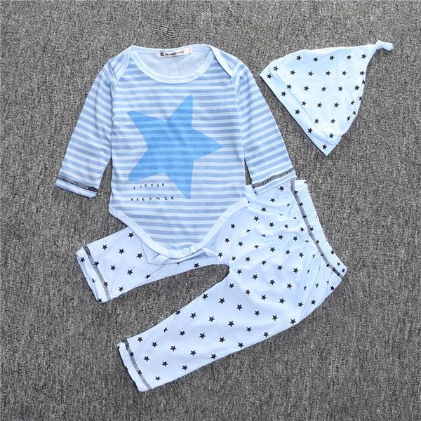 pajamas 3pcs autumn born baby boys girls cotton striped long sleeve suits hat+romper+pants toddler clothes sets for 0-2years, Blue;red
pajamas 3pcs autumn born baby boys girls cotton striped long sleeve suits hat+romper+pants toddler clothes sets for 0-2years, Blue;red