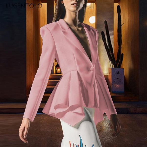 women's suits & blazers elegant women slim long sleeve ruffle large size spring autumn female casual lapel single button blazer lugento, White;black
women's suits & blazers elegant women slim long sleeve ruffle large size spring autumn female casual lapel single button blazer lugento, White;black