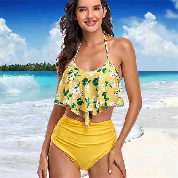 swimsuit women 2 pieces retro high waist women's two piece halter ruffles flounce bathing suit brazilian bikinis set 210730, White;black
swimsuit women 2 pieces retro high waist women's two piece halter ruffles flounce bathing suit brazilian bikinis set 210730, White;black