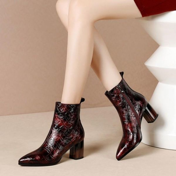 boots elegant ladies real leather pointed thick heel ankle autumn winter wine red zipper office cowhide boot short plush booties, Black
boots elegant ladies real leather pointed thick heel ankle autumn winter wine red zipper office cowhide boot short plush booties, Black