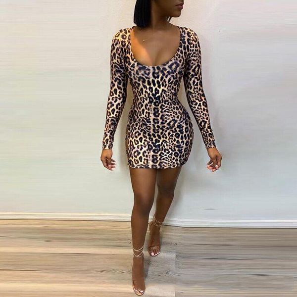 casual dresses 2021 autumn women trendy leopard print bandage skinny dress long sleeve backless mini vestidos ladies party club clothes, Black;gray
casual dresses 2021 autumn women trendy leopard print bandage skinny dress long sleeve backless mini vestidos ladies party club clothes, Black;gray