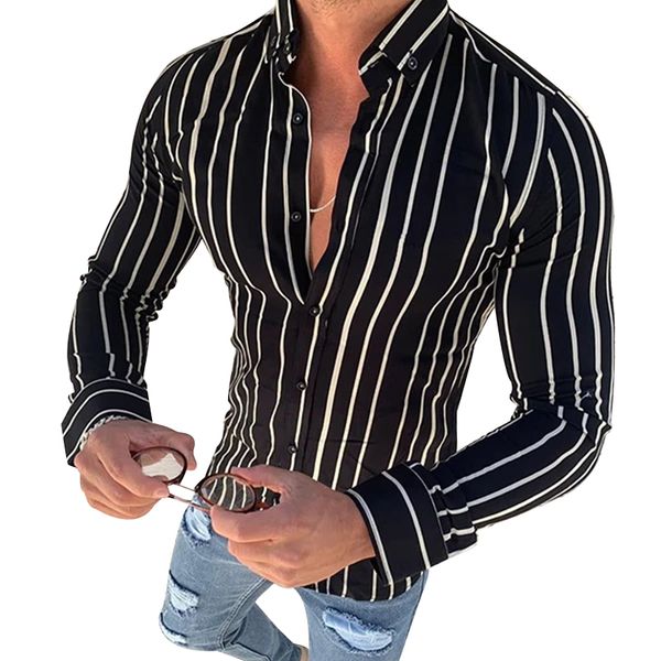2021 fashion men's tarja casual shirts slim fit long sleeve blunt button masculine social autumn black formal clothes bowt, White;black
2021 fashion men's tarja casual shirts slim fit long sleeve blunt button masculine social autumn black formal clothes bowt, White;black